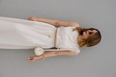 Fiona Beli Lastikli Crop Etek Takım