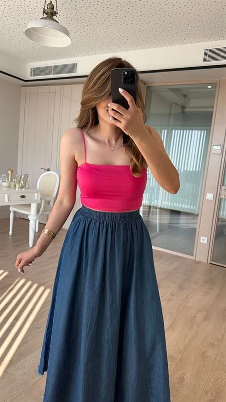 İris İp Askılı Crop