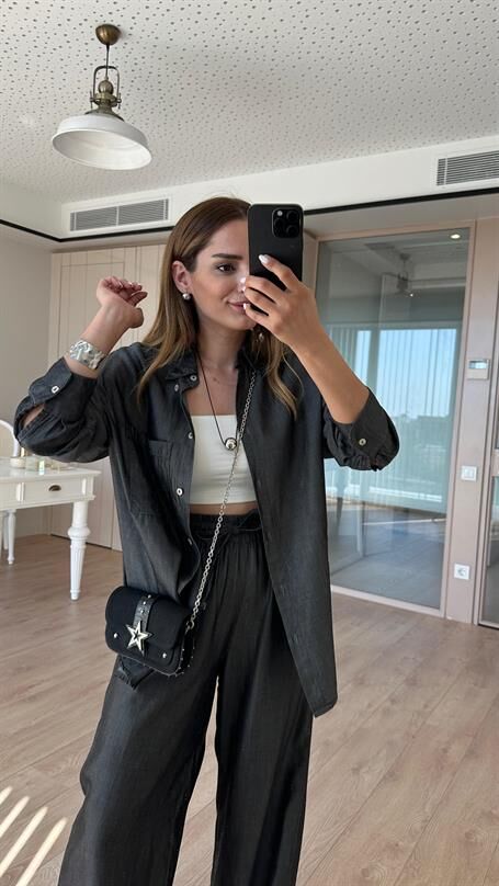 Felix İnce Denim Gömlek Pantolon Takım