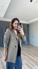 Mas Desenli Blazer Ceket