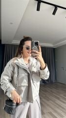 Nell Boyun Kemerli Kısa Ceket