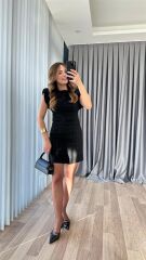 Belinda Vatkalı T Kol Tüvit Elbise
